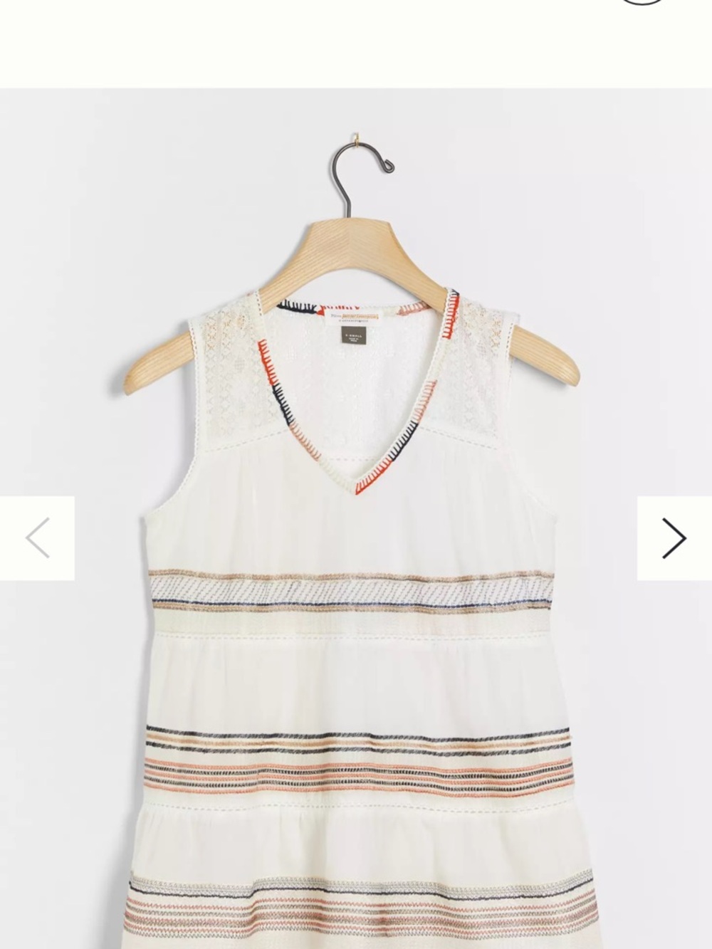 Pilcro and the Letterpress Lace Top in Lani Embroidered Swing Tank Small